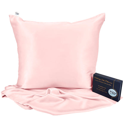 Premium Zijden Slaapbundel: 60x70cm Kussensloop & Slaapmasker - 22 Momme - Roze